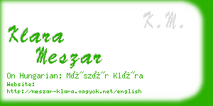 klara meszar business card